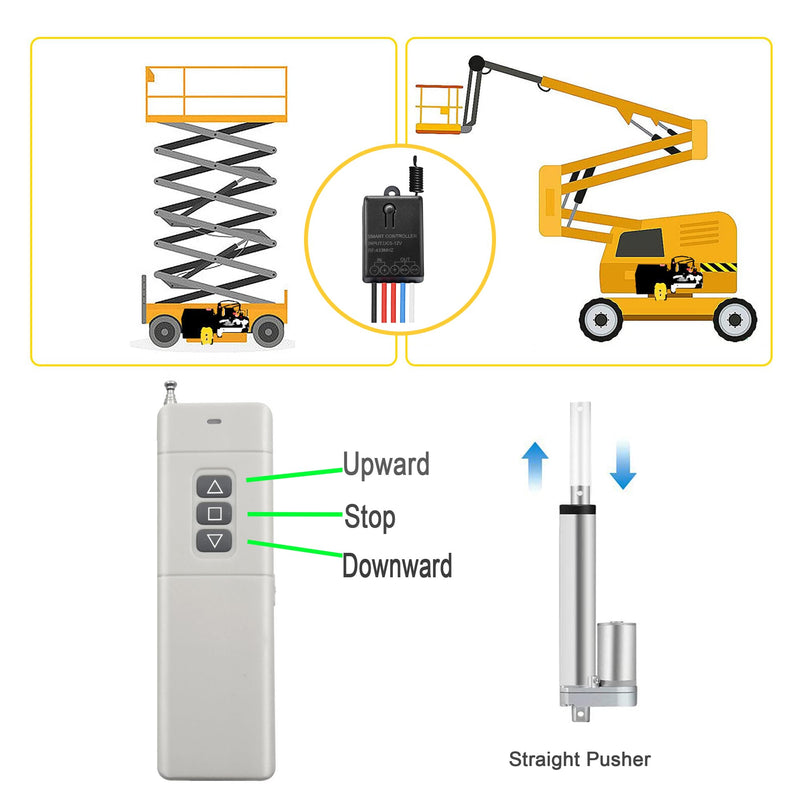 Forward Reverse Remote Switch,DC 5V/12V/24V 10A Relay for Electric Curtains,Linear Actuator with 3000Ft Distance,Wireless Remote Control Switch for Winch Solenoid Relay Contactor DC12V
