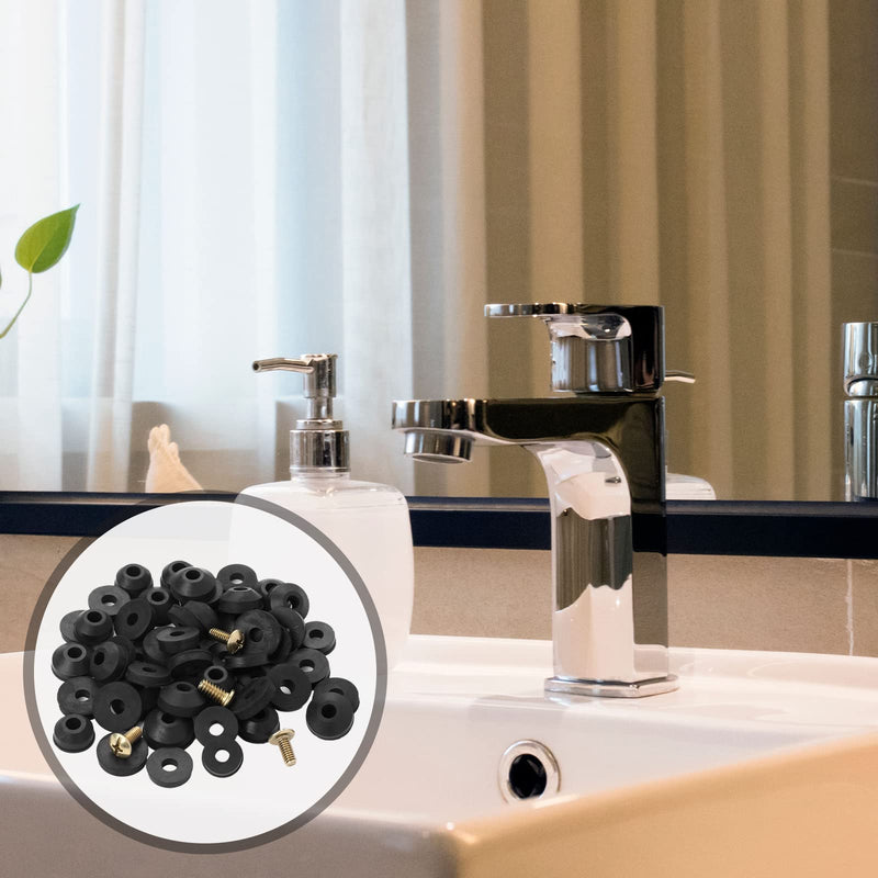 Faucet Washers,58 Pack Faucet Washer Assortment Kit Faucet Parts Washer Flat and Beveled Rubber Faucet Washers Assortment Replacement Kit for Repairing Faucet Leak Worn Out Washer Replacements
