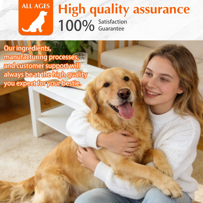 120 Chews 8-in-1 Multivitamin Treats for Dogs, Glucosamine Chondroitin Joint Support,Digestive Enzymes,Probiotics, Grain Free Dog Vitamins,Supplements for Skin&Coat (300g)