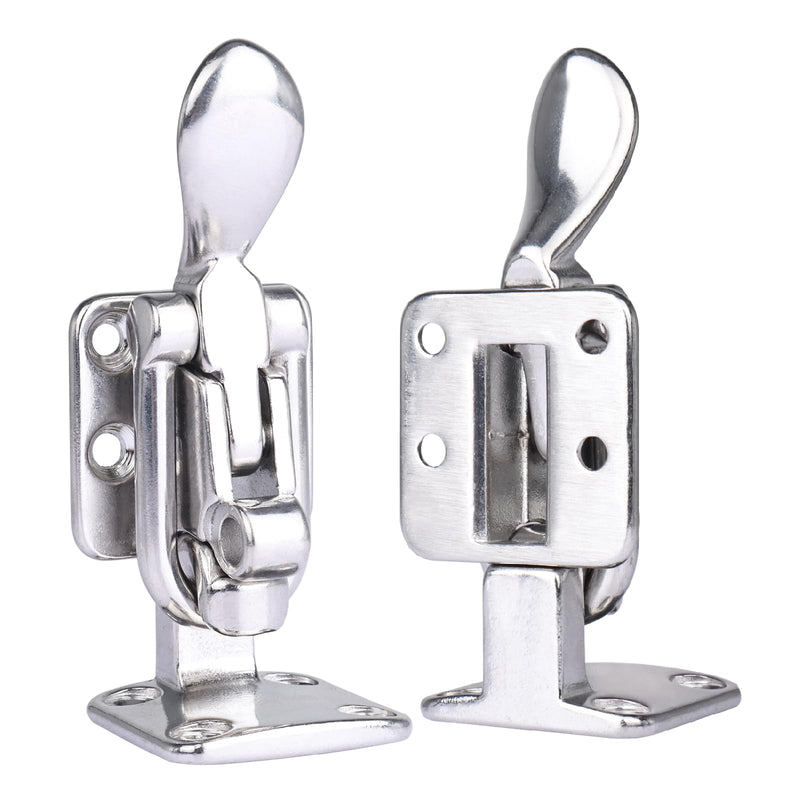 NovelBee 2pcs Stainless Steel Hold Down 90 Degree Clamp Locking Cam Latches,Anti-Rattle Latch Hasp for Boat Marine RV Caravan