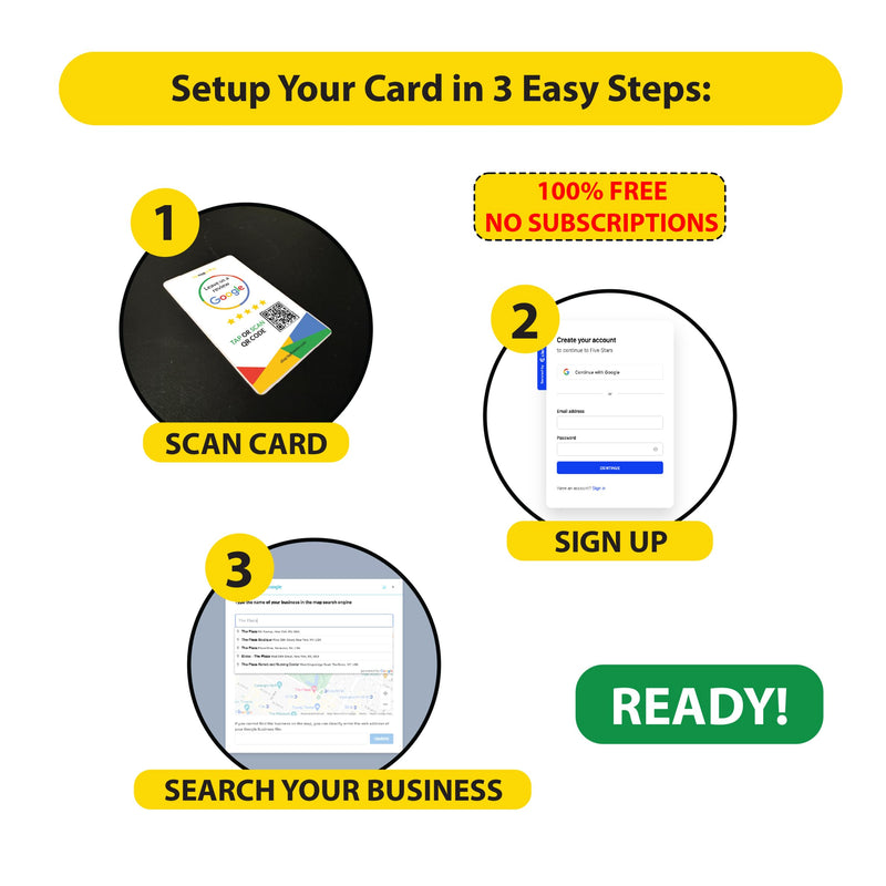 Google Review Tap Card, 1-Pack by TapFive: Reusable Smart Tap NFC & QR for Instant Reviews - iPhone & Android - Boost Business Reviews Quickly - Powered by TapSnap (1-Pack)