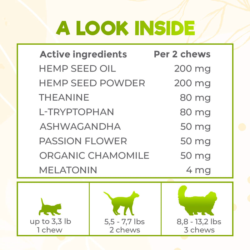 ZENO Hemp Calming Chews for Cats Anxiety 200 pcs - for Travel, Stress, Check-up, Barking or Grooming - Feline Anxiety Relief - Cat Calming Treats - Salmon