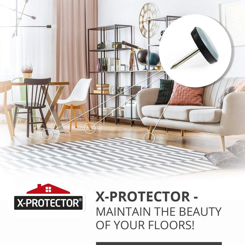 Chair Glides X-PROTECTOR – 0.75" Furniture Glides 40 pcs – Best Nail on Furniture Sliders – Premium Chair Leg Floor Protectors – Slide Effortlessly with Chair Leg Pads That Protect Your Floor! 0.75" 40 PCS Grey