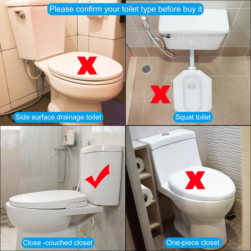 uxcell Toilet Flush Valves, 2 Inch Dual Flush Valve Split Push Button Toilet Bottom Inlet Fill Valve Toilet Replacement Parts(240mm Height, White) 240mm