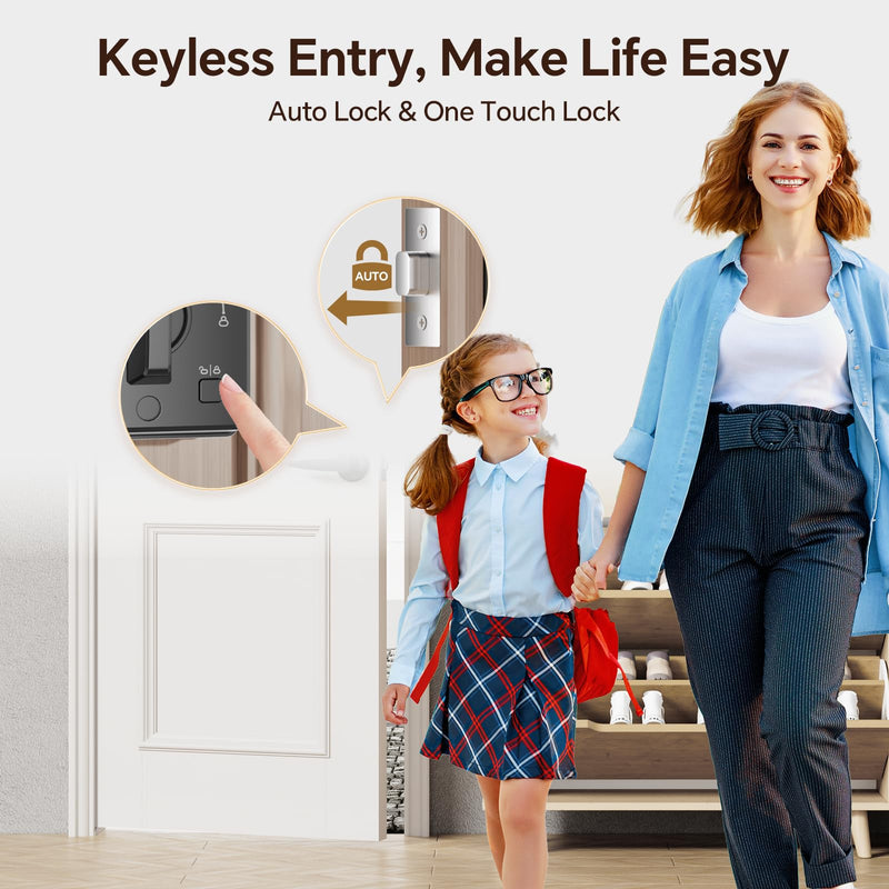 Keyless Entry Door Lock Deadbolt with Handle Set Smart Locks for Front Door with Lever Handle Auto Locking, Anti-Peeping Password, Easy Installation for Home Hotel Bedroom Door Oil Rubbed Bronze