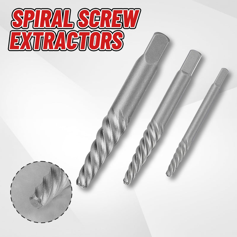 14 Pieces Screw Extractor Set, 35# Cr-Mo & 6542 HSS Steel Cobalt Left Hand Drill Bits Set for Removing Stripped Screws and Broken Bolts Ez Out Screw Extractor Set Broken Bolt Extractor Kit Standard Kit-14PCS