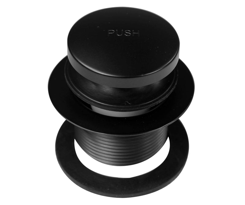 Westbrass A931K-62 Universal 1-3/8" Fine Thread Tip-Toe Bathtub Drain Plug Trim Set with One-Hole Overflow Faceplate and 1-1/2" Adapter Bushing, Matte Black