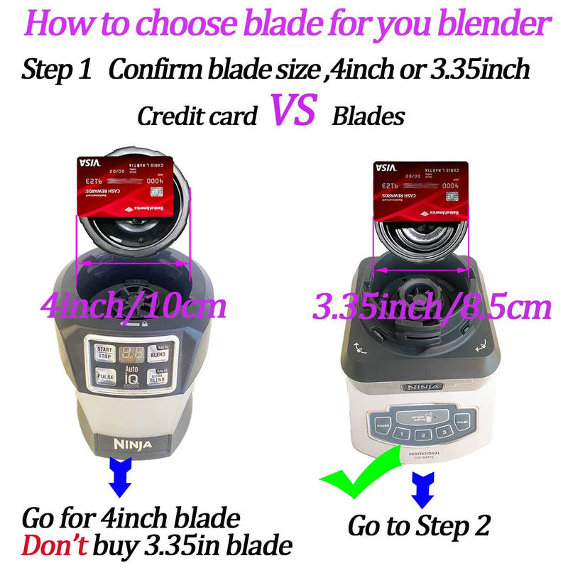 [UPGRADE] 6-Fin Male Blender Blade Replacement Parts for Nutri Ninja Blender BL660 BL770 BL780 BL740 etc.(Small 3.35inch blade)
