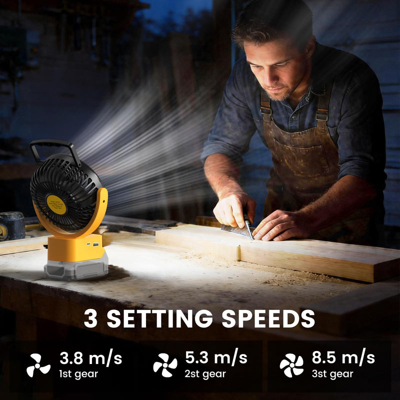 ohyes 5IN Jobsite Fan Fit For DeWALT 20V Max Battery