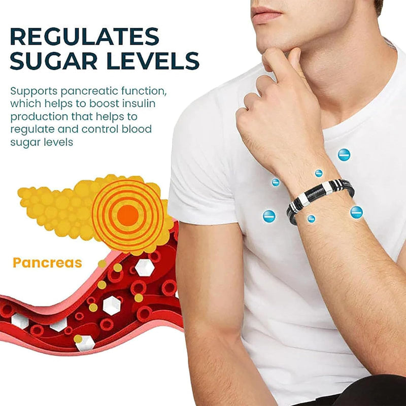 Randarch Titanium Wristband, Oveallgo Apus Ion Therapeutic Lympunclog Titanium Wristband Adjustable Lymphatic Magtherapy Sugarfirm Prostapower Bracelet Outdoor Sport Band for Men Women Silver