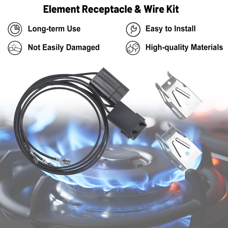 WB2X8228 Element Range Receptacle Wire Kit Compatible with G-E Elec-tric Hot-Point Ranges Replaces AP2013499, PS242972-2 Pack 2