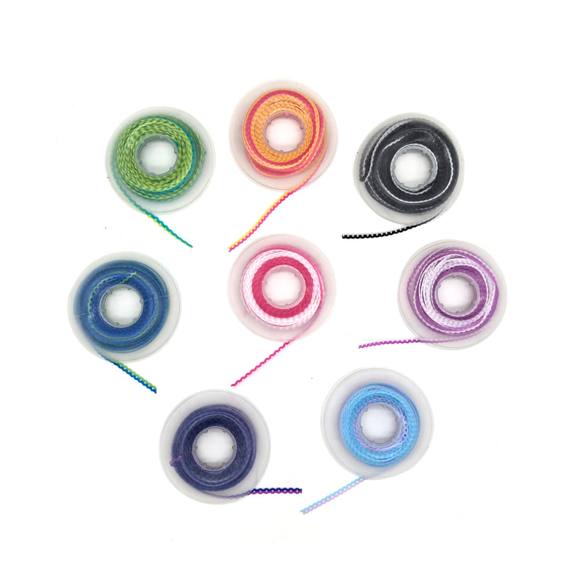 Dental Orthodontic Power Chain Mixed Color Spool Elastic Rubber Bands for Teeth Braces, 15ft/Roll (Purple&White, Closed) Purple&White