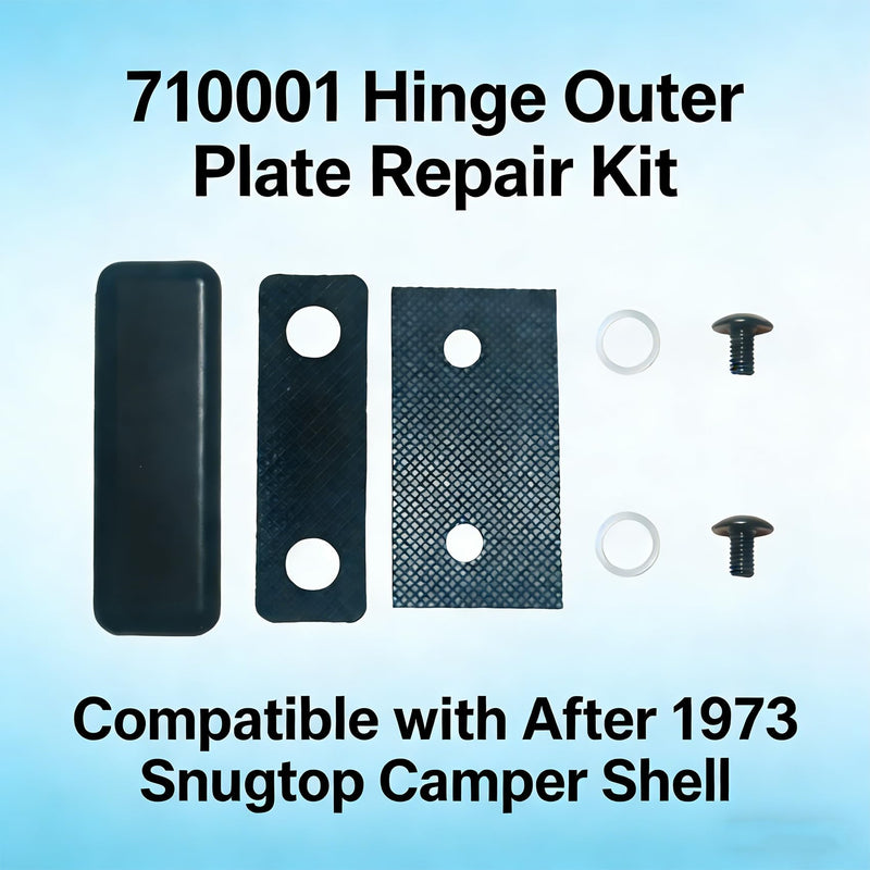 2 Pack 710001 Hinge Outer Plate Repair Kit Compatible with After 1973 Snugtop Camper Shell, Nut Plates Hinge bushings Replace,Truck Cap Glass Rear Doors Accessories 2