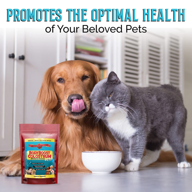 Bovine Colostrum for Dogs and Cats, Organic Immune Support Supplement for Allergy and Itch Relief, Grass Fed Colostrum Powder for Pets, Dog Gut Health, All Ages, 8 oz 8 oz Pet - PawsPlanet Australia
