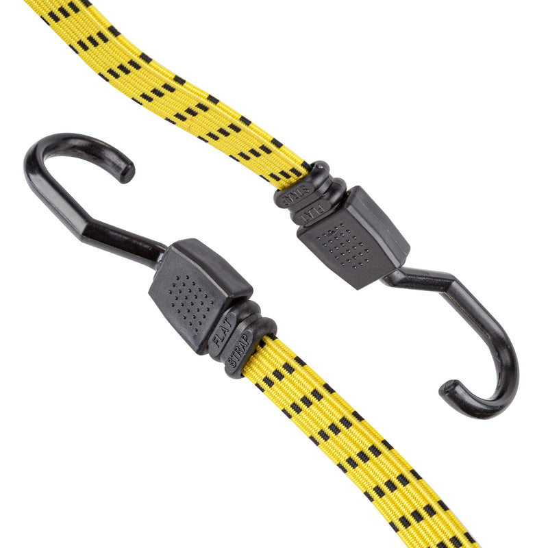CARTMAN Ultra 48" Black/Yellow Flat Bungee Cord, 4pk x 48" 4