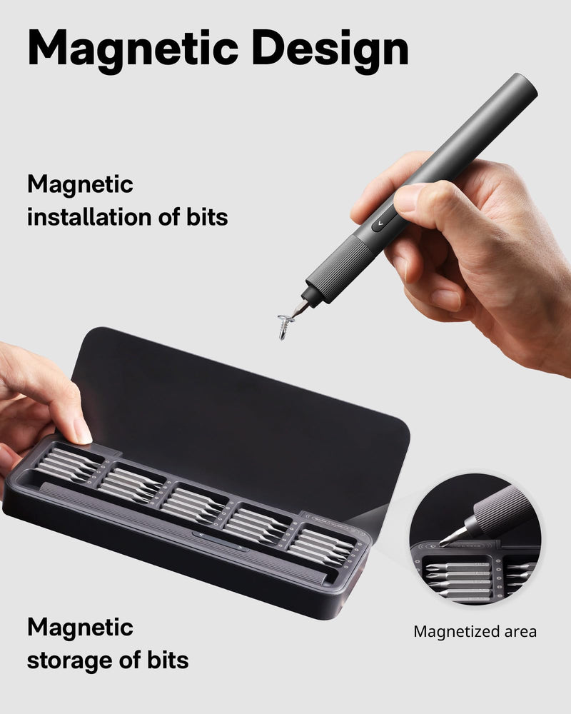 HOTO Electric Precision Screwdriver Set, 25 in 1 Magnetic Small Screwdriver Set, Mini Electric Screwdriver Set for Eyeglasses, Electronics, Watches, Phones, Laptops, Cameras Repair Kit