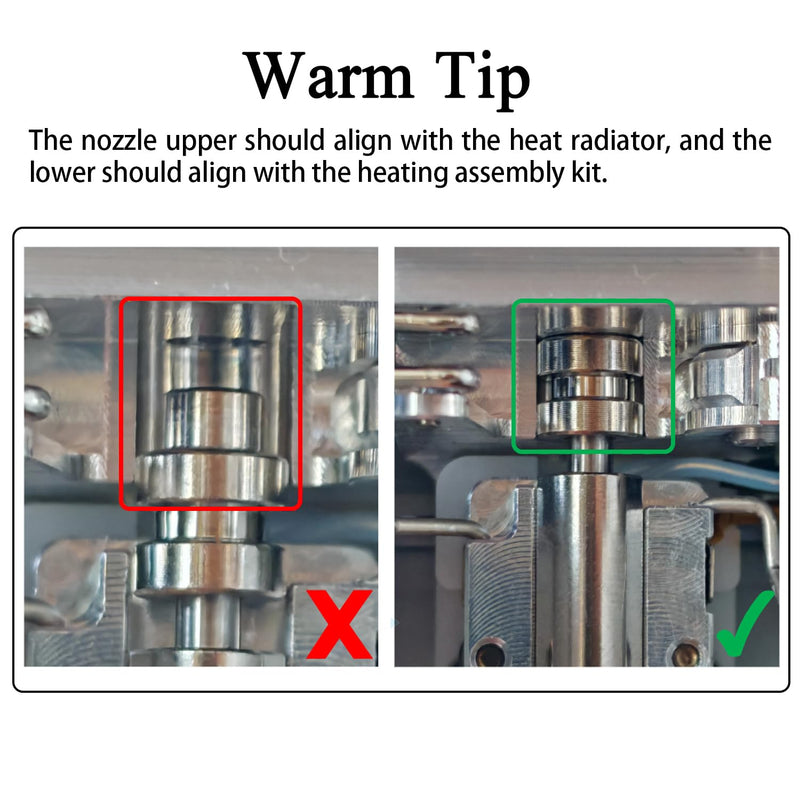1PK Kobra 4 Hotend Heating Assembly Kit & 2PK 0.4MM Hardened Steel Nozzle | High-Temp Resistant, All-Metal Insulated Base Clip, Wear‑Resistant Stable Extrusion, Quick-Swap for Anycubic 3D Printer Parts 3PK