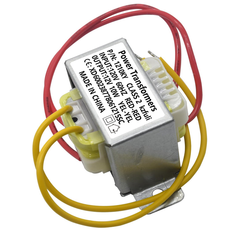 12V/10W AC/AC Power Transformer, Input 120V/60HZ Single-Phase Transformer, Applicable to Motorhome Electric Fireplace, Instrument, Small Power K-001, LED Light Strip, Lndustrial Control, etc. 12V 10VA