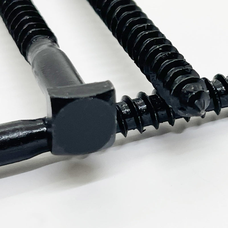 ¼” x 3” - Rustic Square Head Lag Wood Screws – Decorative Antique Black Square Drive Lag Bolts – Black Oxide Coating - ¼ in x 3 in - for Hinges, Cabinets & Doors (50, Screws) 50