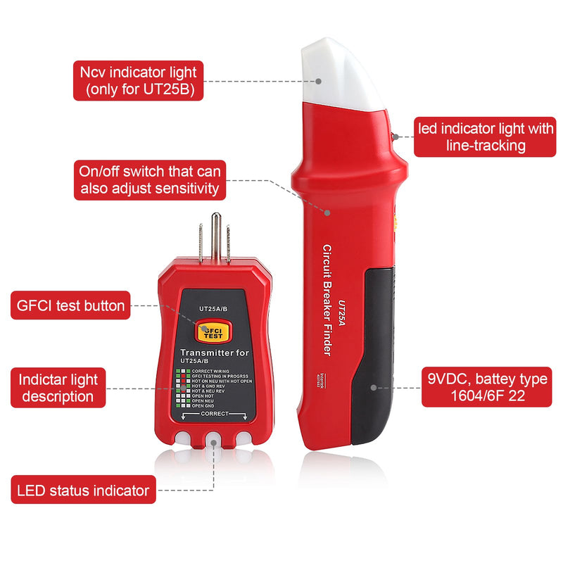Professional Socket Tester with Sensitivity, Accurate Circuit Detection Outlet Diagnostic Tool