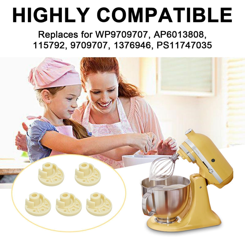 5Pcs 9709707 Mixer Rubber Foot, Blender Bottom Pads Feet Replacement Parts Compatible with KitchenAid Stand Mixer Replace for AP4326634 PS1488432 (Yellow) Yellow