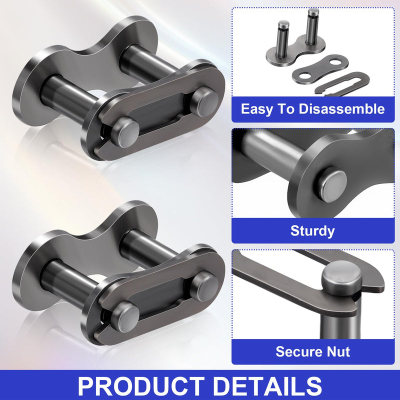 OIIKI 10 PCS Roller Chain Offset Link #41, Steel Alloy Master Connector Link, Heavy Duty Crank Link Suitable for Motorcycle, Bike, Home and Industrial Machinery, Sports Utility Vehicles 10 pcs, #41