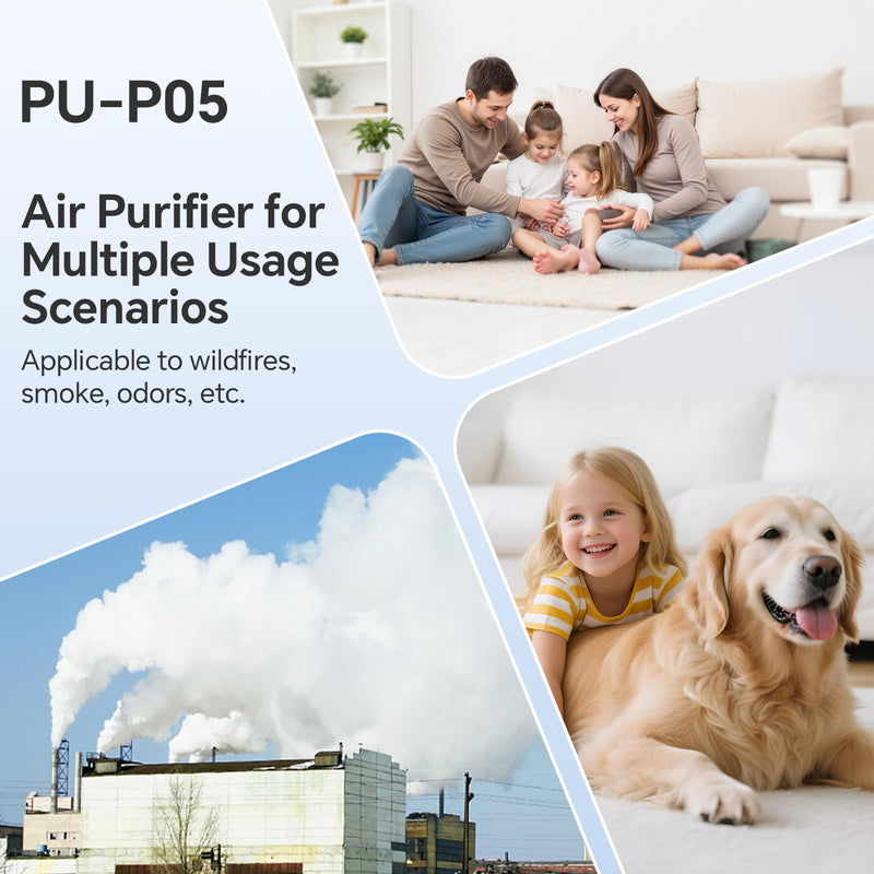 FULMINARE 2Pack PU-P05 Air Purifier Replacement Filter, Genuine Air Filters 2 Pack