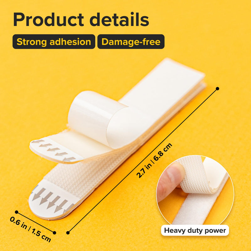 Ultra-Strong Picture Hanging Strips (16 pcs) with Adhesive Backing - Perfect for Rental Friendly Upgrades - Wall Hanging Strips Without Nails - Heavy Duty Wall Hanging Adhesive Strips for Home Decor 15 lbs