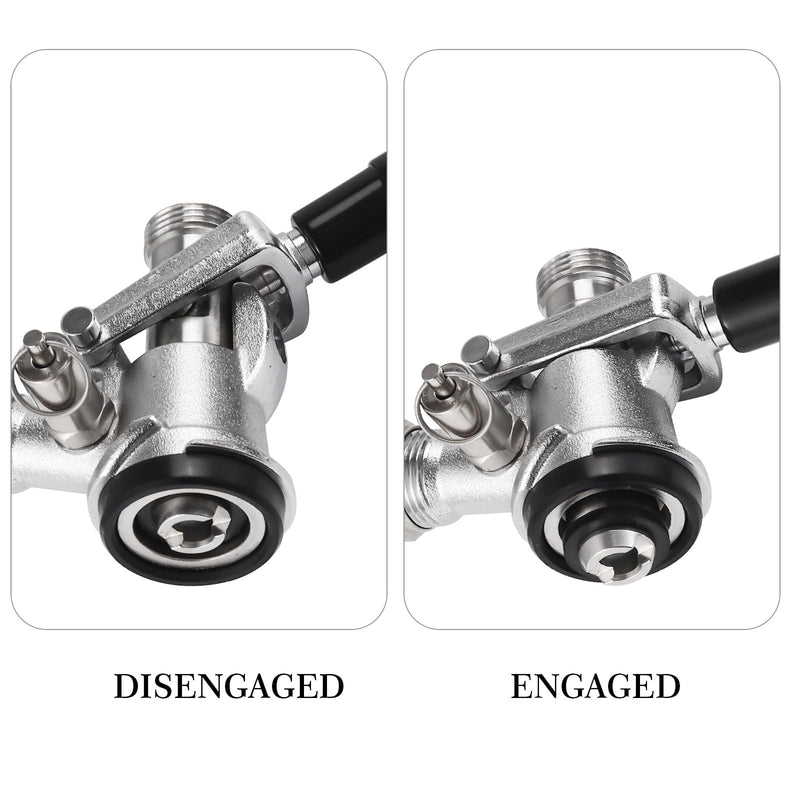 Keg Coupler 304 Stainless Steel Probe Sankey Keg Coupler D System Keg Tap for Kegerator 5/16 Barbs G5/8 Nuts US Sanke D Beer Coupler Beer Keg Coupler D Coupler Keg Tap for Beer