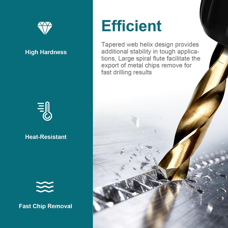 1 Inch Cobalt Drill Bit, M35 HSS Twist Drill Bit, 135° Split Point | Reduced Shank, Large hole drilling 6" length 3" working length for thick steel plate and stainless steel 1 Inch