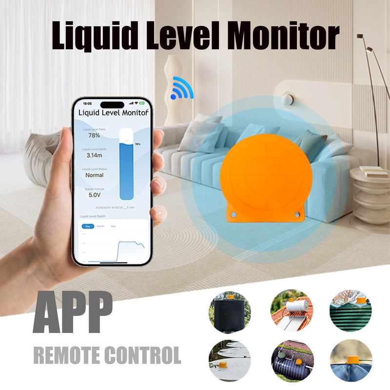 Moray Smart Zigbee Water Level Sensor Water Tank Level Monitor Oil Tank Gauge Sensor , Automatic Alarm Indicator for Tuya Smart Life Mobile APP Smart Home Remote IP65 Waterproof (ME201WZ)