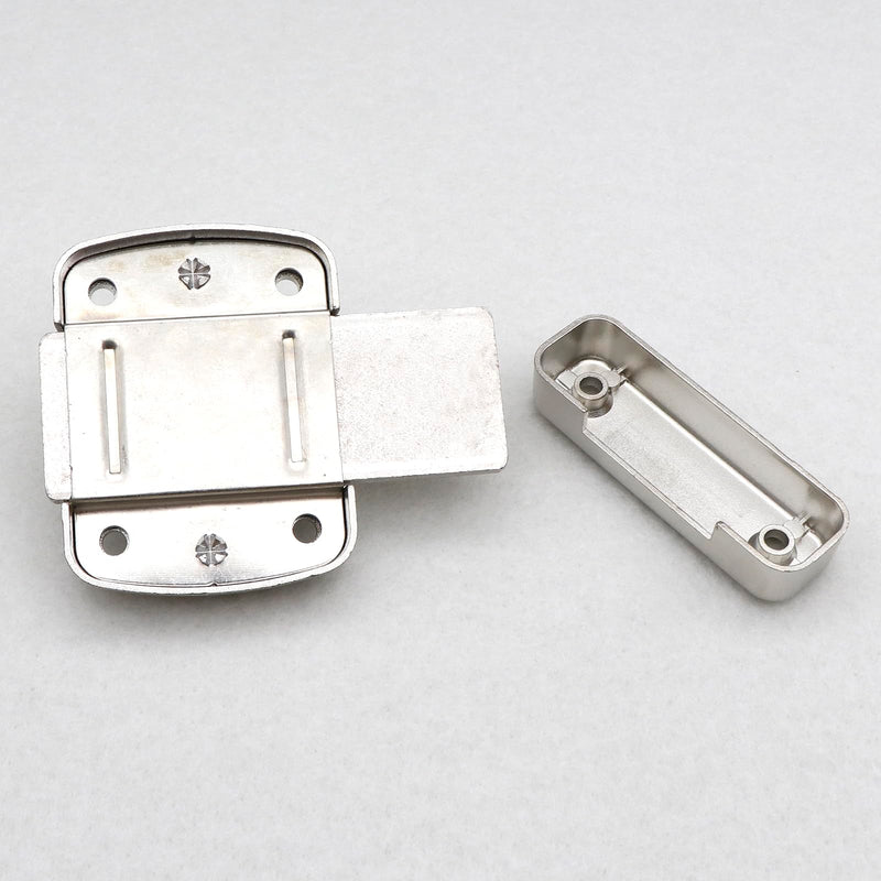 Generic 2 Packs Rotate Bolt Latch Gate Latches Safety Door Lock Double Sided Gate Hardware Door Lock Latch for Cabinet Garages (Silver, Large Size) Silver