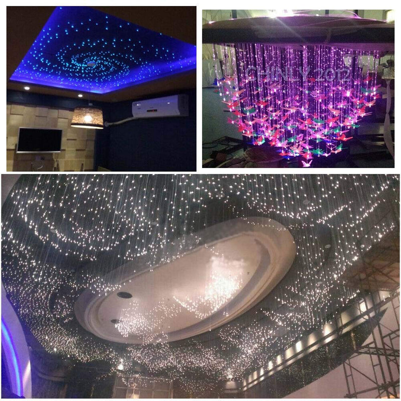 AZIMOM PMMA Plastic 100pcs 0.03in9.8ft End Glow Fiber Optic Cable Strands Roll for Star Sky Ceiling All Kind LED Light Engine Driver