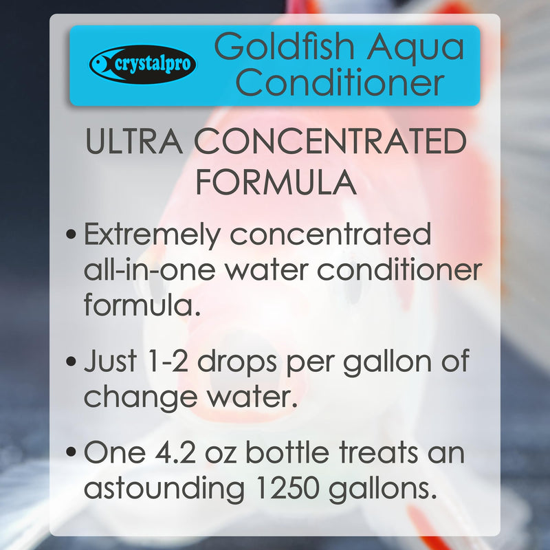 Goldfish Water Conditioner Treats 660 Gallons - Concentrated Goldfish Water Conditioner Neutralizes Chlorine and Ammonia (4.2 Oz-125 ml)
