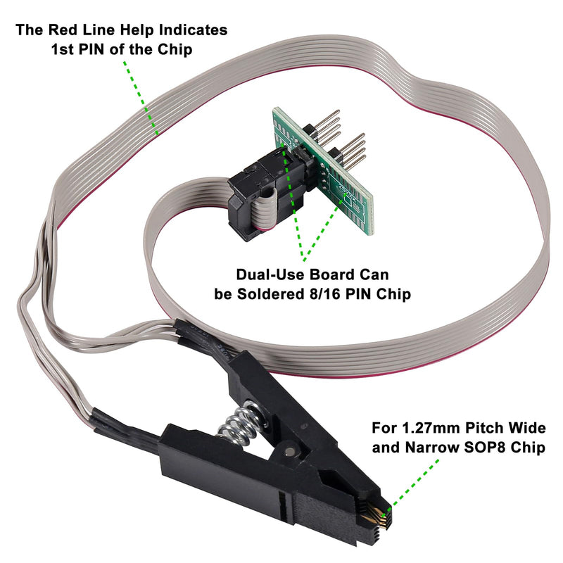 EEPROM BIOS USB Programmer CH341A + SOIC8 SOP8 Test Clip + 1.8V Adapter + SOIC8 Adapter for EEPROM 93CXX / 25CXX / 24CXX +CH341A 24 25 Series Flash