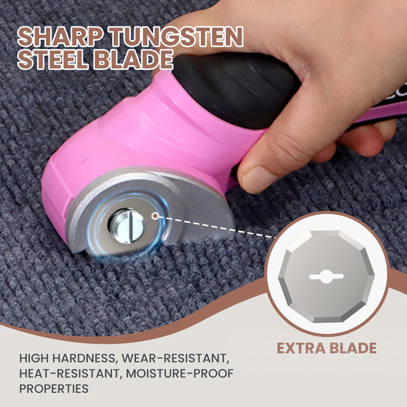 VLOXO Cordless Electric Scissors Electric Box Cutter for Cardboard Pink