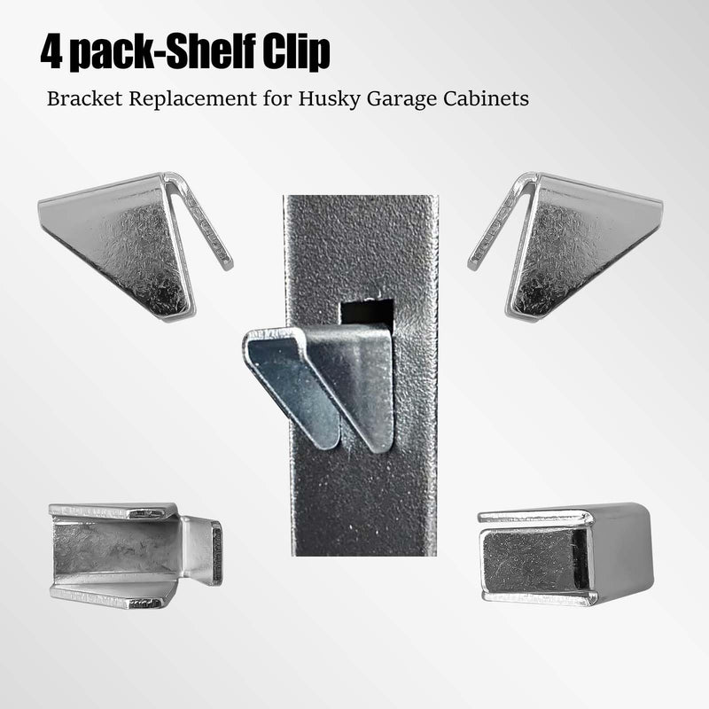 8 Pieces-Removable Metal Shelf Support Clips Inside Storage CabinetShelf Clip Bracket Replacement for Husky Garage Cabinets