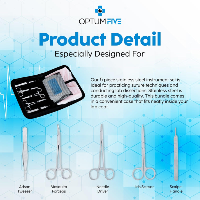Suture Practice kit 31-Piece Set - Suture Training Kit with Knot and Threads - Suturing kit with Suture pad -Sutchering kit School Essentials