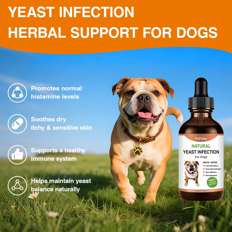Yeast Infection Treatment for Dogs, Naturally Dog Healthy Itch Relief, Ear Infection Treatment, Dogs Allergy Relief, Inflammation Relief & Allergy Relief More, 2 fl oz