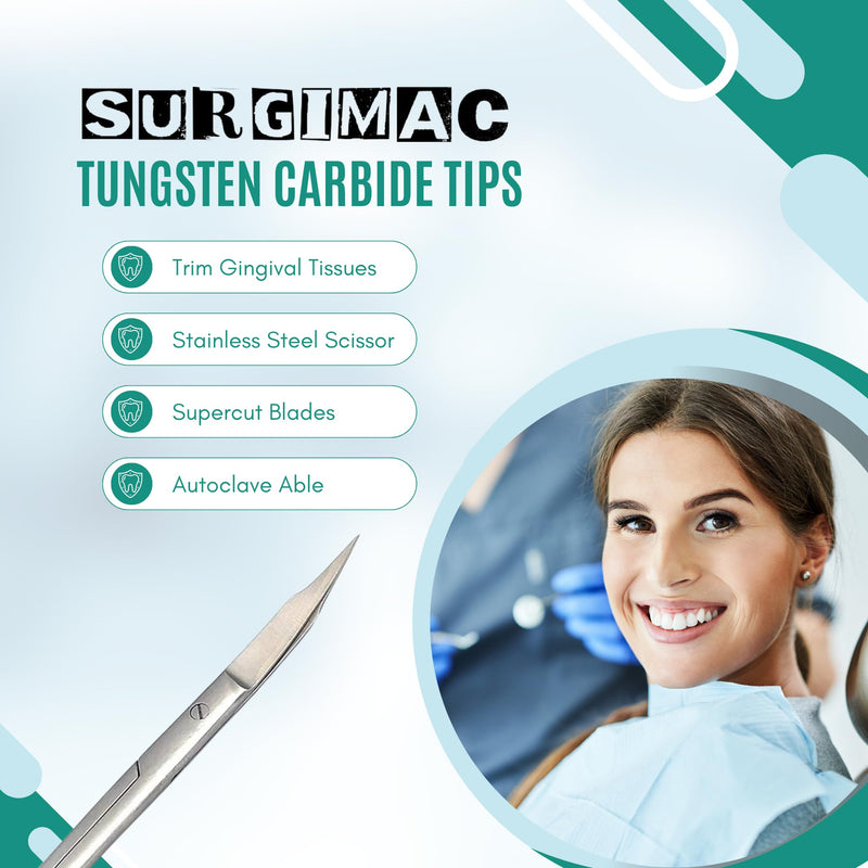 Goldman Fox Scissor with Tungsten Carbide Tips Curved Tip Scissor Medical Scissors Surgical Scissors Precision Scissors Sharp Metal Scissors Surgical Dental Instruments Dental Supplies – 13cm 5" Tungsten Carbide (Curved)