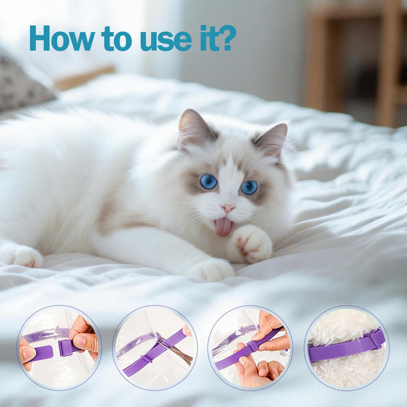 Cat Calming Collar (4-Pack) with Pheromone & Lavender, Relieves Anxiety & Stress, 30 Days Lasting Mood Relief, Adjustable Waterproof Collar for Kittens and Adult Cats L1