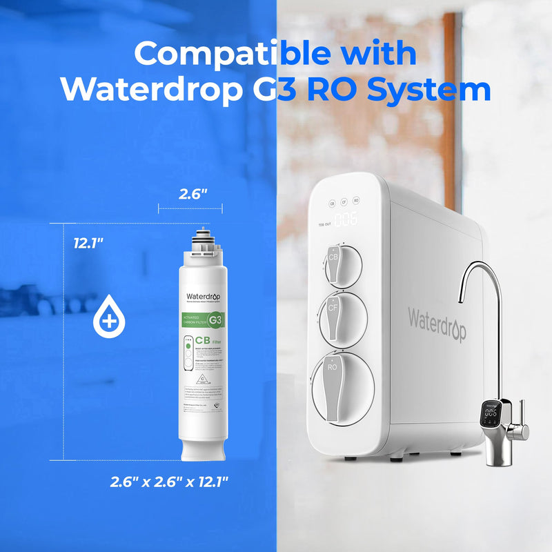 Waterdrop WD-G3-CB Filter, Replacement for WD-G3-W, WD-G3P600 and WD-G3P800-W Reverse Osmosis System, 1-year Lifetime - NewNest Australia