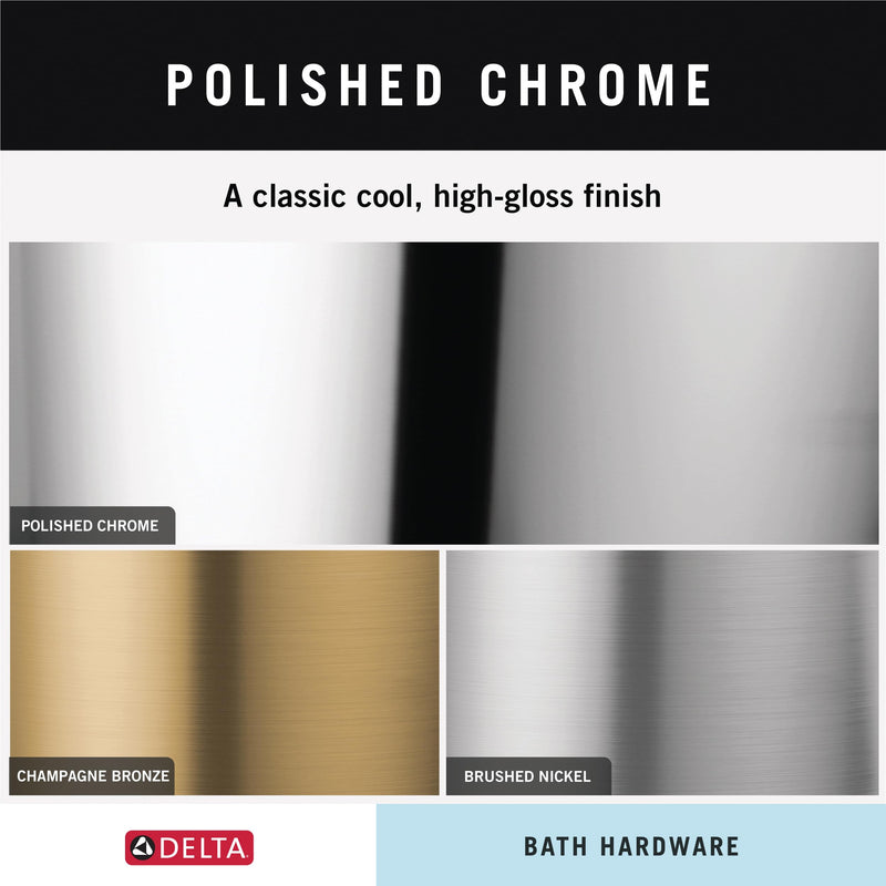 Delta 79735 Cassidy Double Towel Hook Bath Hardware Accessory in Polished Chrome