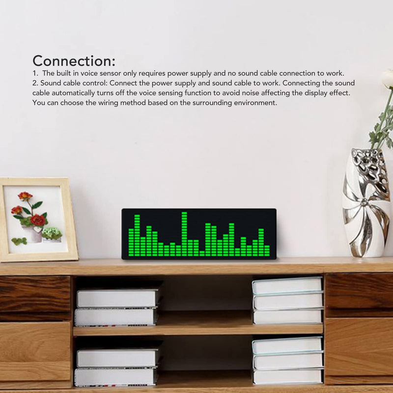 Garosa LED Music Spectrum Display 16x24 RGB Audio Visualizer with 12 Dynamic Effects 7 Colors 84 Combinations for Home Car Game Room
