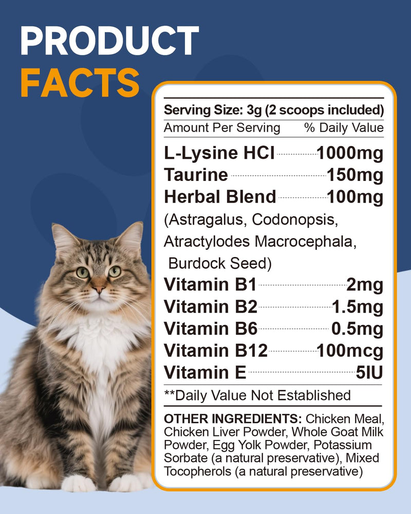 Collagen for Cats - Grass Fed Cat Collagen Drops - Cat Joint Supplement - Skin & Coat, Digestive & Immune Support & Lysine for Cats - Support Immune System, Respiratory, Eye Health