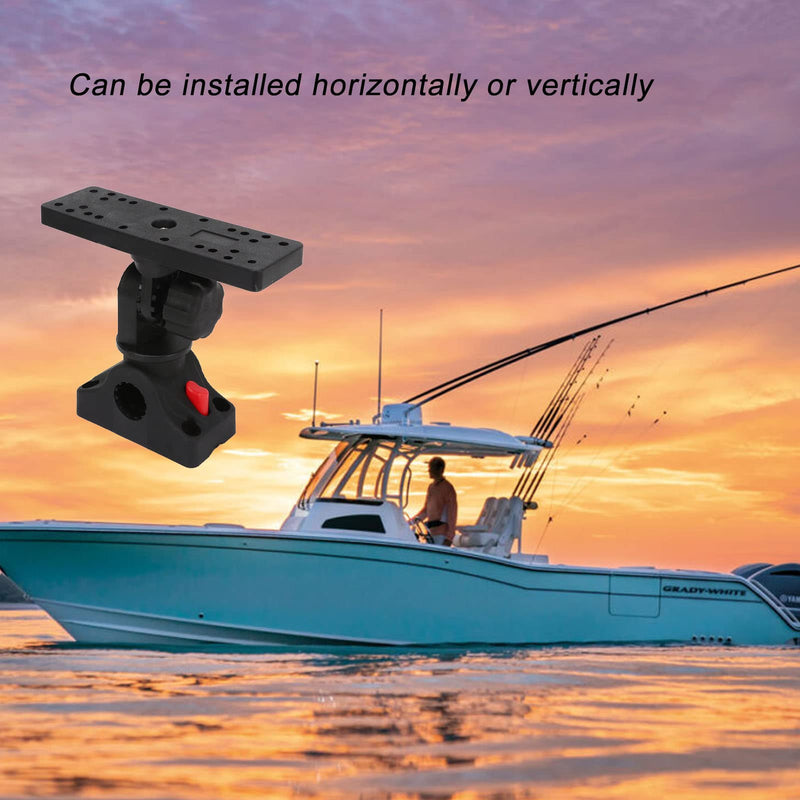 Fish Finder Mount Base, 360° Rotating Fish Finder Holder, Removable Adjustable Boat Fish Finder Electronic Mount, Stable Fish Finder Bracket for Canoe Kayak C Size Ball Adapters