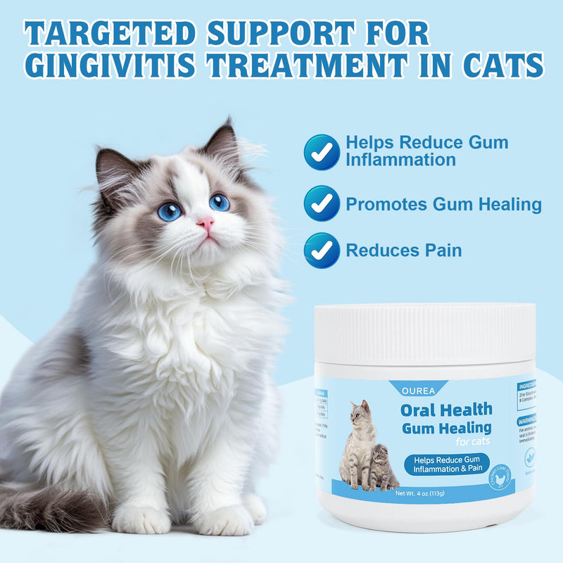 Yakucho Oral Health for Cat, Cats Gingivitis Treatment, Reduce Gum Inflammation, Redness & Pain, Combats Gum Disease, Natural Plant-Based Active Formula, Cat Oral Care, Gums Health Treatment