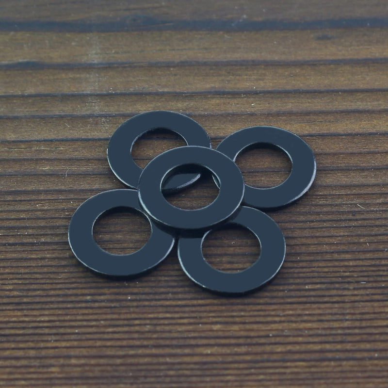 200 Pieces M4 Flat Washers, Black Zinc Plated Steel, Inner Diameter 4mm, Outer Diameter 9mm, Thickness 0.8mm, Fender Washers, Metal Washers for Screws Bolts M4 (200 PCS)