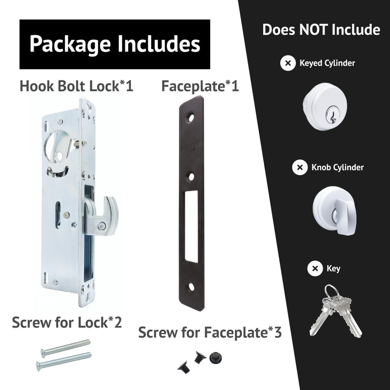 elox Storefront Narrow Stile Mortise Door Lock Hookbolt, 1/-1/8" Backset, w/Bronze Duronodic Finish faceplate DU