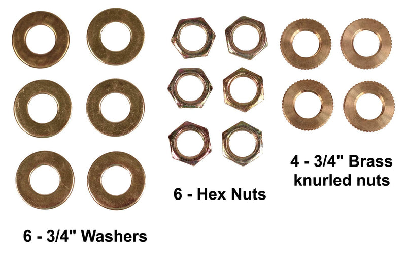 Creative Hobbies ELYPACK - 28 Piece Lamp Repair Hardware Assortment Pack - Pipe Nipples, Washers, Lock Nuts - Perfect for DIY Lamp Repairs and Projects